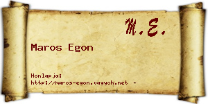 Maros Egon névjegykártya